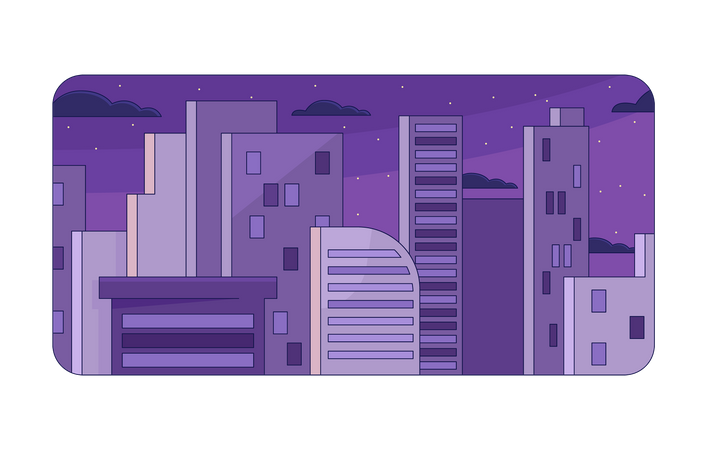 City residential buildings chill  Illustration