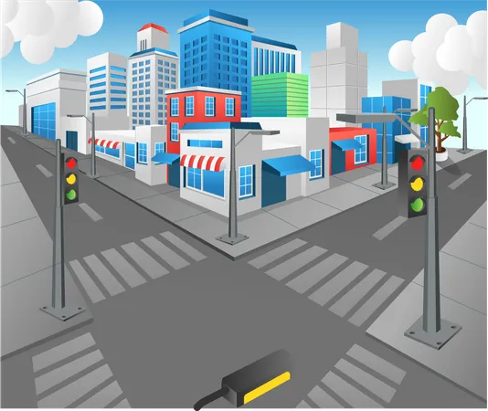 City roads  Illustration