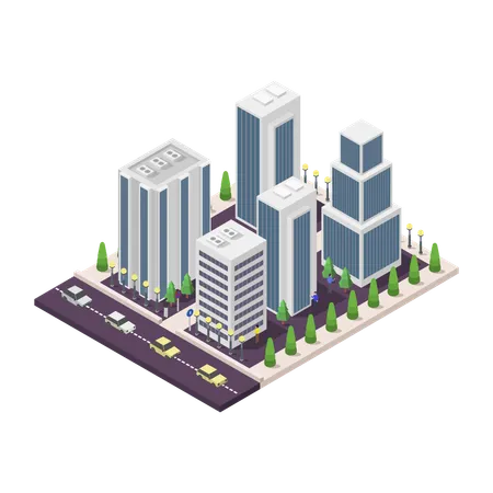 City Skyscraper  Illustration