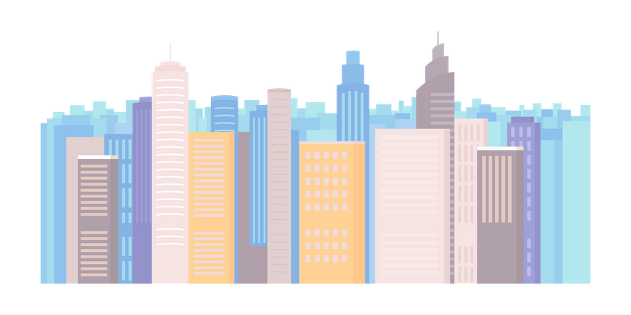 City skyscrapers Illustration