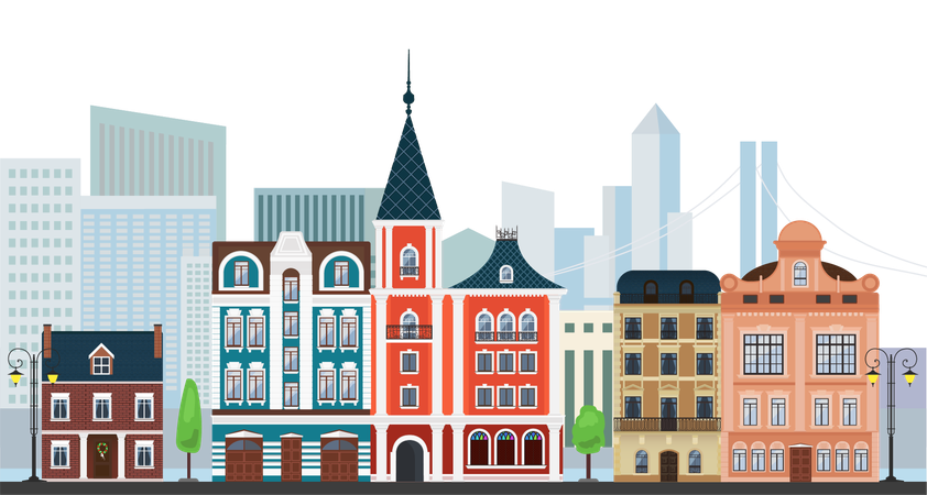 City skyscrappers  Illustration