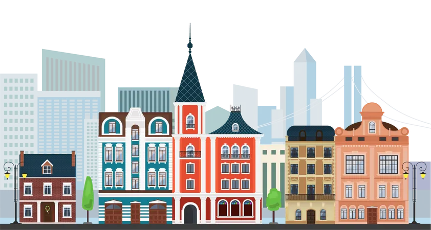 City skyscrappers  Illustration