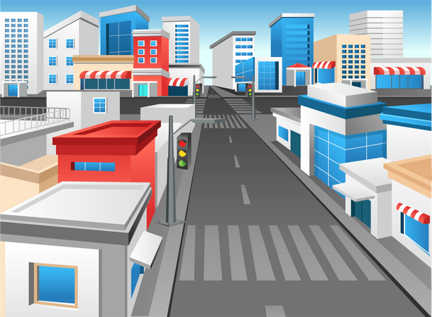 Best Premium City road Illustration download in PNG & Vector format