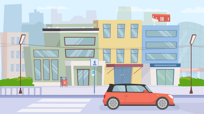 City street view  Illustration