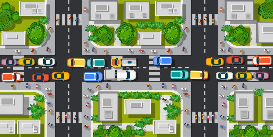 City traffic  Illustration