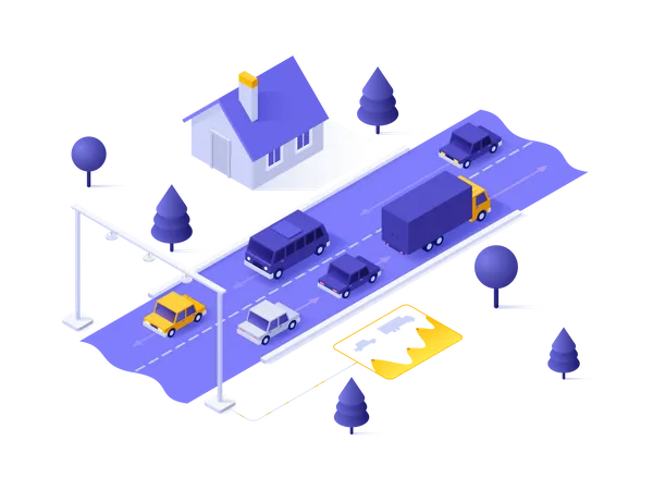 City Traffic Monitoring Service  Illustration