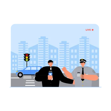 City traffic news  Illustration