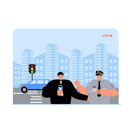 City traffic news  Illustration