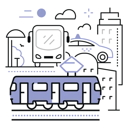 City Transportation  Illustration