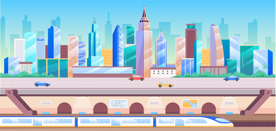 City transportation  Illustration