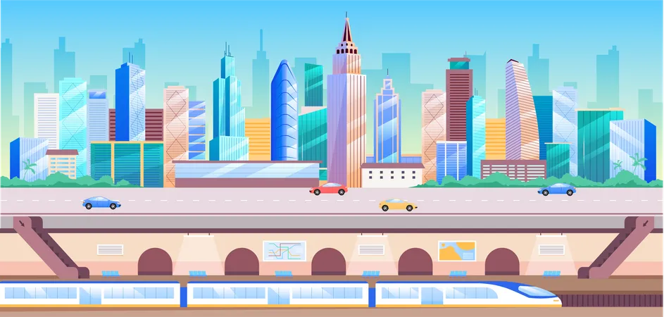 City transportation  Illustration