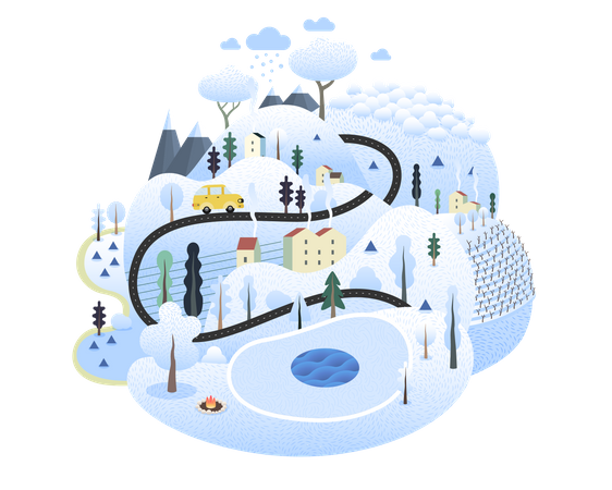 City winter  Illustration