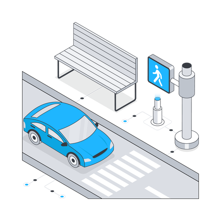 City Zebra Cross  Illustration