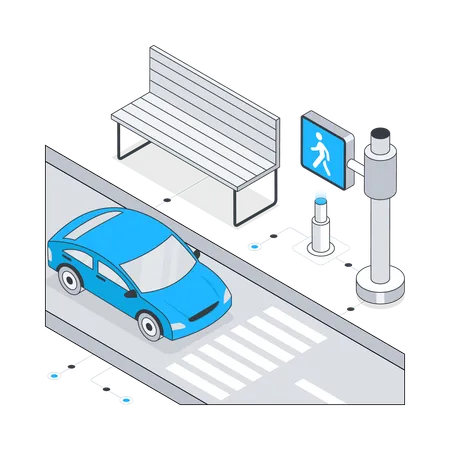 City Zebra Cross  Illustration