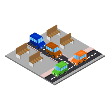 Camino de la ciudad  Ilustración