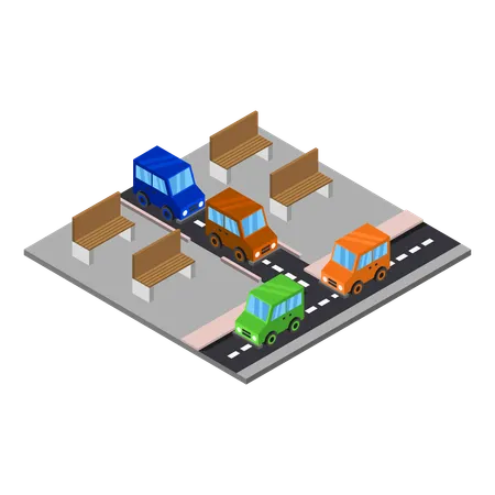 Camino de la ciudad  Ilustración