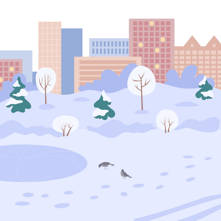 Ciudad de invierno  Ilustración