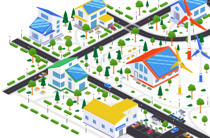 Ciudad ecologica  Ilustración