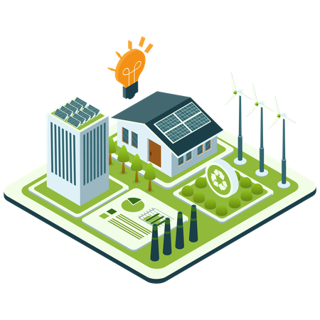 Ciudad ecológica inteligente  Ilustración