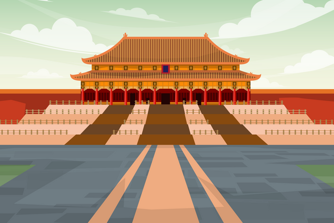 Ciudad prohibida en Beijing  Ilustración