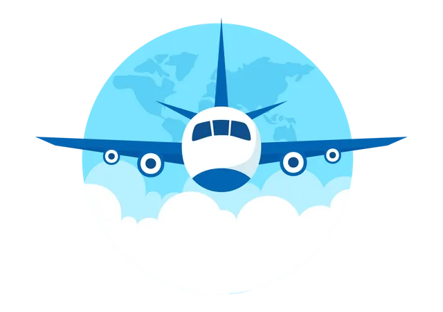 International Civil Aviation Day Vector Illustration On 7 December With Plane And Sky Blue View For Appreciate In Flat Cartoon Background Design Illustration