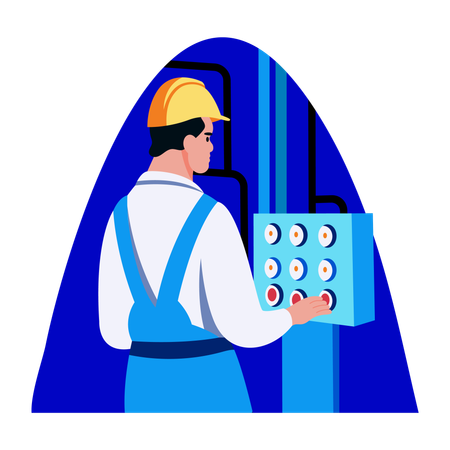 Civil engineer working with pipeline  Illustration