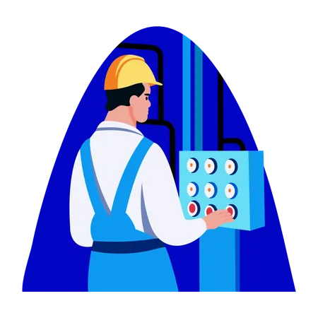 Civil engineer working with pipeline  Illustration