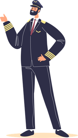 Civil pilot wearing uniform Illustration