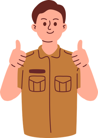 Civil Servant Giving Thumbs Up  Illustration