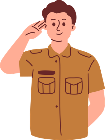 Civil Servant Salute  Illustration