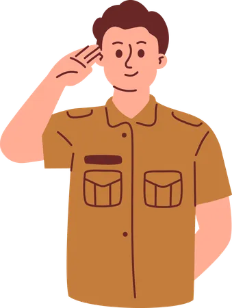 Civil Servant Salute  Illustration