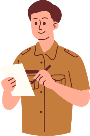 Civil Servant Taking Notes  Illustration