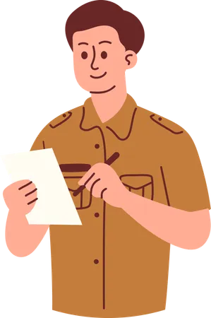 Civil Servant Taking Notes  Illustration