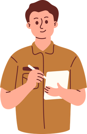 Civil Servant Taking Notes  Illustration