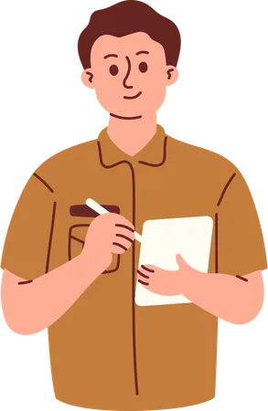 Civil Servant Taking Notes  Illustration