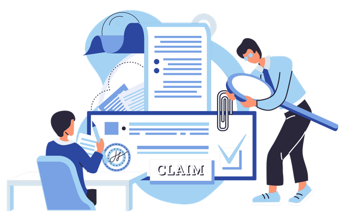 Claim application represents your financial journey  Illustration