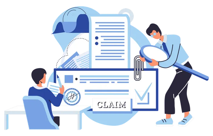 Claim application represents your financial journey  Illustration