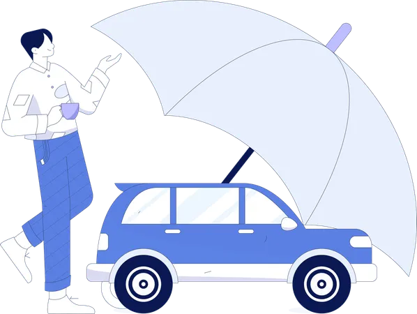 Claim car insurance against damage  Illustration