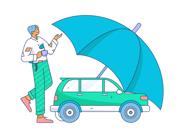 Claim car insurance against damage  Illustration