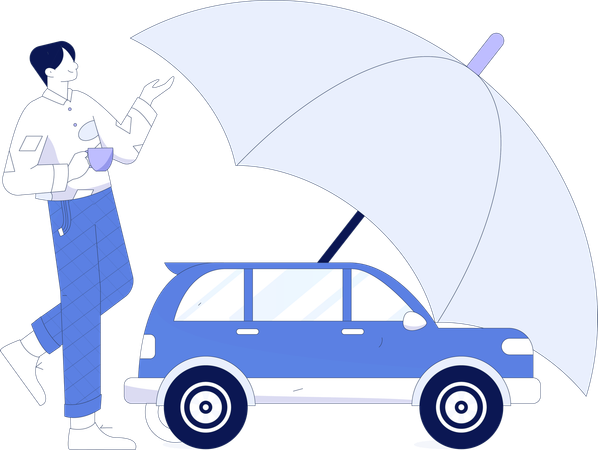 Claim car insurance against damage  Illustration