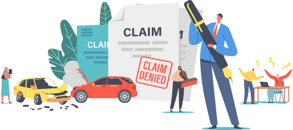 Claim Insurance for Car Accident Illustration