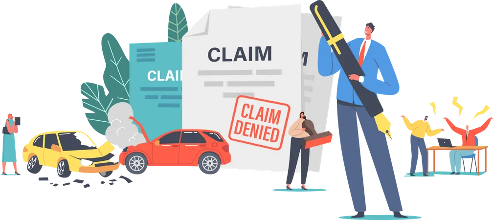 Claim Insurance for Car Accident  Illustration