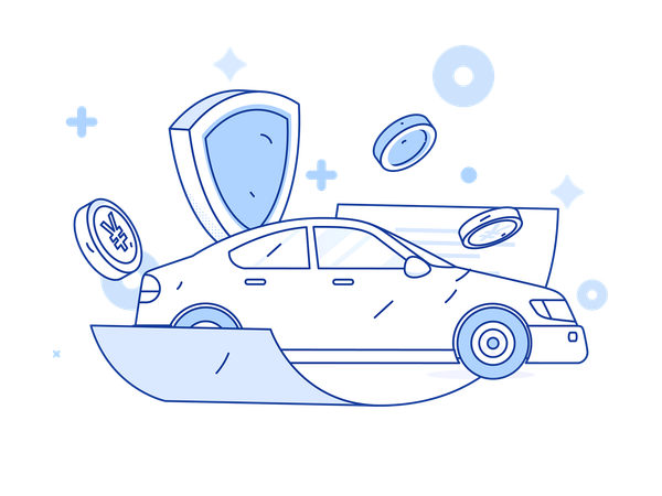 Claiming car insurance after damage  Illustration