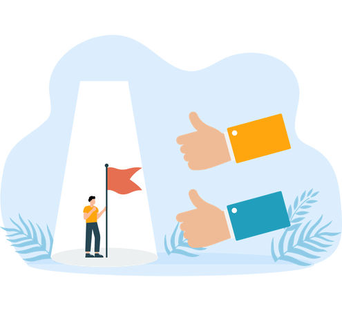 Clapping hand compliment for for business success  Illustration