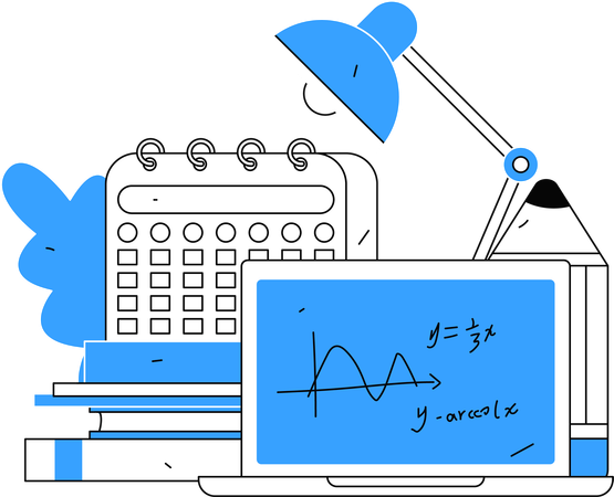 Clase de educación en línea  Ilustración