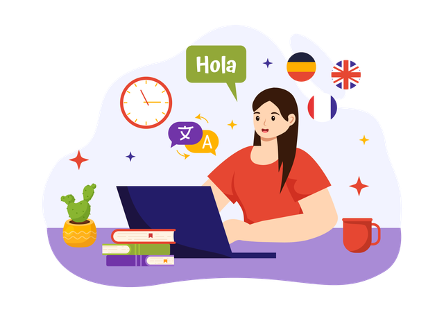 Clase de idiomas extranjeros  Ilustración