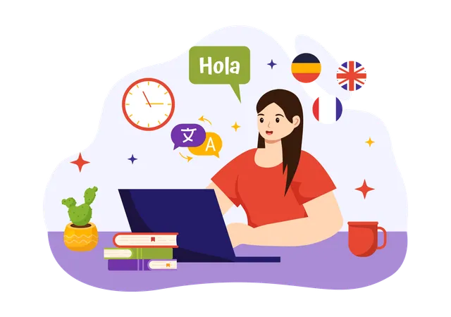 Clase de idiomas extranjeros  Ilustración