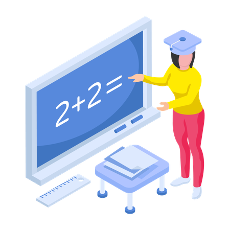 Clase de matemáticas  Ilustración