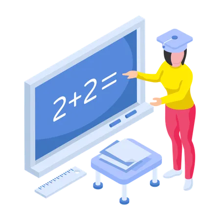 Clase de matemáticas  Ilustración