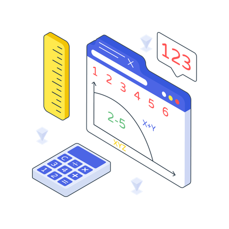 Clase de matemáticas en línea  Ilustración